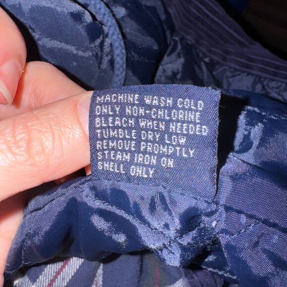 Women's Blue Corduroy Flannel Lined Utility Chore Jacket - Picture 5 of 7